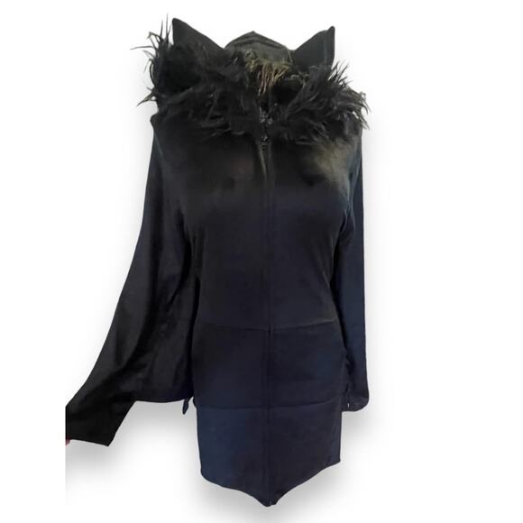 Torrid Plus Size 3 Halloween Costume Fleece Bat Hooded Dress w/Ears Punk Gothic - Picture 2 of 3